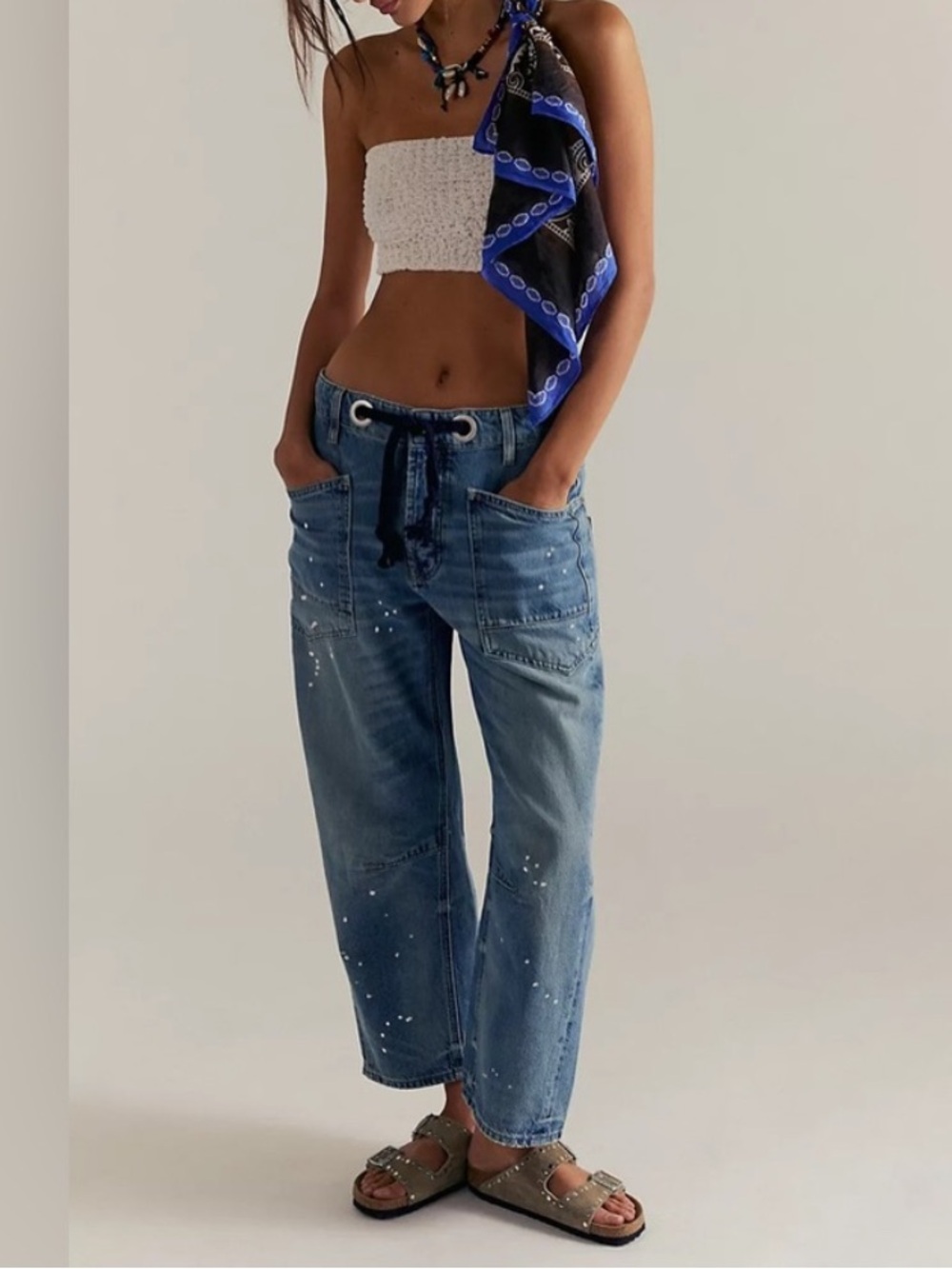 Free People We The Free Moxie Pull-On Barrel Jeans